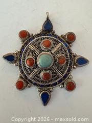 MaxSold Auction: Vintage Tibetan Coral Lapis + Turquoise Stone Pendant - Toronto (Ontario, Canada) PARTNER MANAGED Estate Sale Online Auction - Edmond Avenue