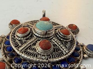 MaxSold Auction: Vintage Tibetan Coral Lapis + Turquoise Stone Pendant - Toronto (Ontario, Canada) PARTNER MANAGED Estate Sale Online Auction - Edmond Avenue