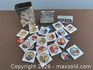 MaxSold Auction: Vintage 1961-62 Hockey Player Discs Lot with Team Cards & Tin - Woodstock (Ontario, Canada) PARTNER MANAGED Downsizing Online Auction - Buller Street