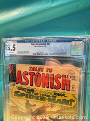 MaxSold Auction: Tales to astonish 57 Spider-Man emblem missing on costume cover, CGC 3.5 - Elgin (Ontario, Canada) SELLER MANAGED Downsizing Online Auction - Main Street