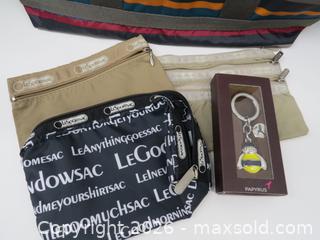 MaxSold Auction: LeSportsac Nylon Multi-Color Striped Tote with Pouches & Keychain - Toronto (Ontario, Canada) PARTNER MANAGED Downsizing Online Auction - Research Road (STORAGE)