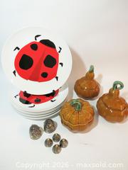 MaxSold Auction: Mixed Ceramic Plates, Covered Gourds & Godinger Bee Set - Toronto (Ontario, Canada) PARTNER MANAGED Downsizing Online Auction - Research Road (STORAGE)