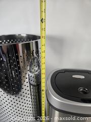MaxSold Auction: Stainless Steel Kitchen Trash Can with Perforated Utensil/Holder - Toronto (Ontario, Canada) PARTNER MANAGED Downsizing Online Auction - Research Road (STORAGE)