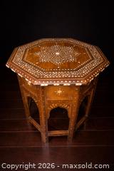 MaxSold Auction: Anglo-Indian Octagonal Bone-Inlay Table Punjab Arts & Crafts Depot British Empire Exhibition - Newmarket (Ontario, Canada) SELLER MANAGED Downsizing Online Auction -  Brimson Drive (STORAGE)