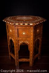 MaxSold Auction: Anglo-Indian Octagonal Bone-Inlay Table Punjab Arts & Crafts Depot British Empire Exhibition - Newmarket (Ontario, Canada) SELLER MANAGED Downsizing Online Auction -  Brimson Drive (STORAGE)