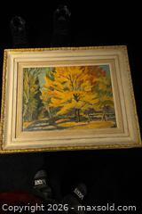 MaxSold Auction: Autumn Landscape Oil Painting – Framed Vintage Piece - Newmarket (Ontario, Canada) SELLER MANAGED Downsizing Online Auction -  Brimson Drive (STORAGE)