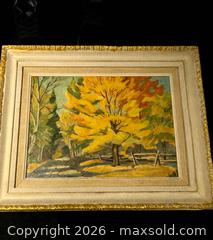 MaxSold Auction: Autumn Landscape Oil Painting – Framed Vintage Piece - Newmarket (Ontario, Canada) SELLER MANAGED Downsizing Online Auction -  Brimson Drive (STORAGE)