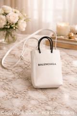 MaxSold Auction: Balenciaga Mini Shopping Tote – White Leather Crossbody - Newmarket (Ontario, Canada) SELLER MANAGED Downsizing Online Auction -  Brimson Drive (STORAGE)