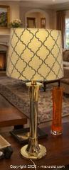 MaxSold Auction: legant Polished Brass Table Lamp with Designer Shade  - Newmarket (Ontario, Canada) SELLER MANAGED Downsizing Online Auction -  Brimson Drive (STORAGE)