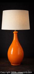MaxSold Auction: Mid-Century Modern Orange Ceramic Table Lamp (c. 1950s–1960s) - Newmarket (Ontario, Canada) SELLER MANAGED Downsizing Online Auction -  Brimson Drive (STORAGE)