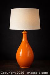 MaxSold Auction: Mid-Century Modern Orange Ceramic Table Lamp (c. 1950s–1960s) - Newmarket (Ontario, Canada) SELLER MANAGED Downsizing Online Auction -  Brimson Drive (STORAGE)