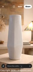 MaxSold Auction: Minimalist Faceted White Ceramic Vase – Contemporary Design Statement  - Newmarket (Ontario, Canada) SELLER MANAGED Downsizing Online Auction -  Brimson Drive (STORAGE)