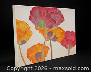 MaxSold Auction: Original Signed Floral Painting – Contemporary Poppy Composition - Newmarket (Ontario, Canada) SELLER MANAGED Downsizing Online Auction -  Brimson Drive (STORAGE)