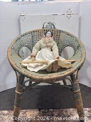 MaxSold Auction: Mixed Lot: Painted Wicker Child Chair & Porcelain-Head Doll - Gull Lake (Alberta, Canada) SELLER MANAGED Reseller Online Auction -  Stuart Avenue