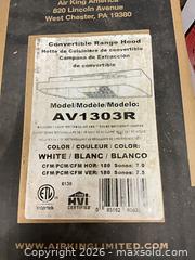 MaxSold Auction: Air King AV1303R 30in Convertible Range Hood, White - Glendale (California, USA) PARTNER MANAGED Downsizing Online Auction - Raymond Avenue