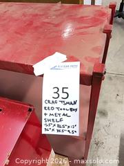 MaxSold Auction: Craftsman 2-Drawer Red Top Tool Chest with Red Metal Shelving - Glendale (California, USA) PARTNER MANAGED Downsizing Online Auction - Raymond Avenue