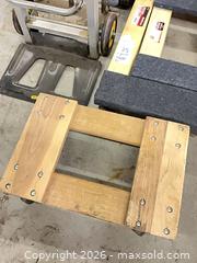 MaxSold Auction: Lot: 2 Wooden Mover's Dollies & 2 Hand Trucks - Glendale (California, USA) PARTNER MANAGED Downsizing Online Auction - Raymond Avenue