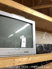 MaxSold Auction: Polaroid 20in CRT TV with Sony Boombox, Remote & Power Cords - Glendale (California, USA) PARTNER MANAGED Downsizing Online Auction - Raymond Avenue