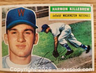 MaxSold Auction: 1956 Harmon Killebrew baseball card - Gloucester (Massachusetts, USA) SELLER MANAGED Downsizing Online Auction - Kondelin Road
