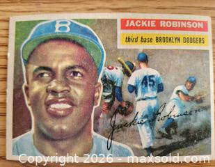 MaxSold Auction: 1956 Jackie Robinson baseball card  - Gloucester (Massachusetts, USA) SELLER MANAGED Downsizing Online Auction - Kondelin Road