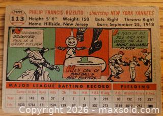 MaxSold Auction: 1956 Phil Rizzuto baseball card - Gloucester (Massachusetts, USA) SELLER MANAGED Downsizing Online Auction - Kondelin Road