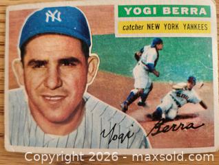 MaxSold Auction: 1956 Yogi Berra baseball card - Gloucester (Massachusetts, USA) SELLER MANAGED Downsizing Online Auction - Kondelin Road
