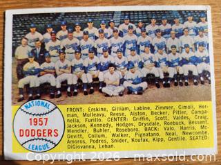 MaxSold Auction: 1957 Dodgers team baseball card - Gloucester (Massachusetts, USA) SELLER MANAGED Downsizing Online Auction - Kondelin Road
