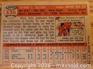 MaxSold Auction: 1957 Haywood Sullivan baseball card - Gloucester (Massachusetts, USA) SELLER MANAGED Downsizing Online Auction - Kondelin Road
