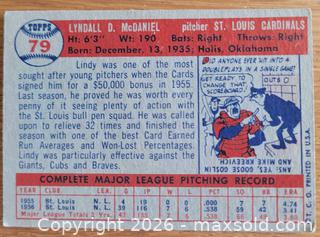 MaxSold Auction: 1957 Lindy McDaniel baseball card - Gloucester (Massachusetts, USA) SELLER MANAGED Downsizing Online Auction - Kondelin Road