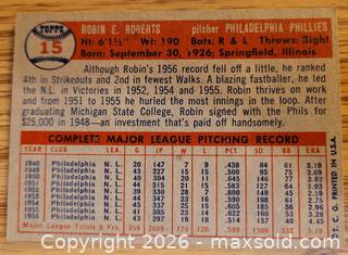 MaxSold Auction: 1957 Robin Roberts baseball card - Gloucester (Massachusetts, USA) SELLER MANAGED Downsizing Online Auction - Kondelin Road