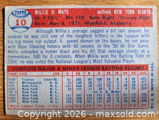 MaxSold Auction: 1957 Willie Mays baseball card - Gloucester (Massachusetts, USA) SELLER MANAGED Downsizing Online Auction - Kondelin Road