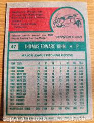 MaxSold Auction: 1975 Tommy John baseball card - Gloucester (Massachusetts, USA) SELLER MANAGED Downsizing Online Auction - Kondelin Road