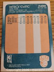 MaxSold Auction: 1988 Patrick Ewing basketball card - Gloucester (Massachusetts, USA) SELLER MANAGED Downsizing Online Auction - Kondelin Road