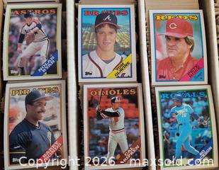 MaxSold Auction: Flat box of Topps 1988 baseball cards - Gloucester (Massachusetts, USA) SELLER MANAGED Downsizing Online Auction - Kondelin Road