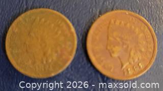 MaxSold Auction: Two Indian Head pennies - Gloucester (Massachusetts, USA) SELLER MANAGED Downsizing Online Auction - Kondelin Road