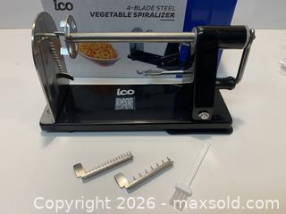 MaxSold Auction: ico Manual Crank Vegetable Spiralizer, 4-Blade Stainless Steel - New Westminster (British Columbia, Canada) SELLER MANAGED Reseller Online Auction - Canfor Avenue