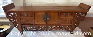 MaxSold Auction: Carved Chinese Wooden Altar/Console Cabinet - Lincoln (California, USA) PARTNER MANAGED Moving Online Auction - Tiger Lily Lane
