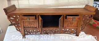 MaxSold Auction: Carved Chinese Wooden Altar/Console Cabinet - Lincoln (California, USA) PARTNER MANAGED Moving Online Auction - Tiger Lily Lane
