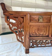 MaxSold Auction: Carved Chinese Wooden Altar/Console Cabinet - Lincoln (California, USA) PARTNER MANAGED Moving Online Auction - Tiger Lily Lane