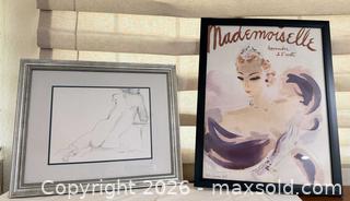 MaxSold Auction: Pair of Framed Fashion and Figure Art Prints  - Lincoln (California, USA) PARTNER MANAGED Moving Online Auction - Tiger Lily Lane