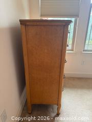 MaxSold Auction: Vintage Birds Eye Maple Tall Boy Dresser - Lincoln (California, USA) PARTNER MANAGED Moving Online Auction - Tiger Lily Lane