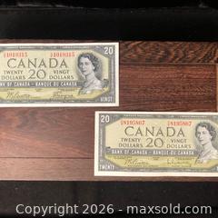 MaxSold Auction: 1954 Collector Canada Banknote Pair - Saanich (British Columbia, Canada) SELLER MANAGED Downsizing Online Auction - Colquitz Avenue