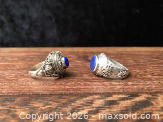 MaxSold Auction: 2 Old Lapis Silver Rings - Saanich (British Columbia, Canada) SELLER MANAGED Downsizing Online Auction - Colquitz Avenue