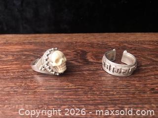 MaxSold Auction: 2 Tibetan Hefty Sterling Silver Rings - Saanich (British Columbia, Canada) SELLER MANAGED Downsizing Online Auction - Colquitz Avenue