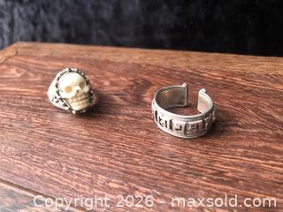 MaxSold Auction: 2 Tibetan Hefty Sterling Silver Rings - Saanich (British Columbia, Canada) SELLER MANAGED Downsizing Online Auction - Colquitz Avenue