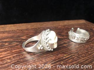 MaxSold Auction: 2 Tibetan Hefty Sterling Silver Rings - Saanich (British Columbia, Canada) SELLER MANAGED Downsizing Online Auction - Colquitz Avenue