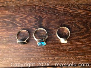 MaxSold Auction: 3 Silver Gemstone Rings - Saanich (British Columbia, Canada) SELLER MANAGED Downsizing Online Auction - Colquitz Avenue