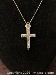 MaxSold Auction: Sterling Crowned Crucifix & Chain - Saanich (British Columbia, Canada) SELLER MANAGED Downsizing Online Auction - Colquitz Avenue