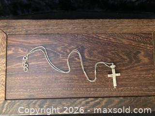MaxSold Auction: Sterling Crowned Crucifix & Chain - Saanich (British Columbia, Canada) SELLER MANAGED Downsizing Online Auction - Colquitz Avenue