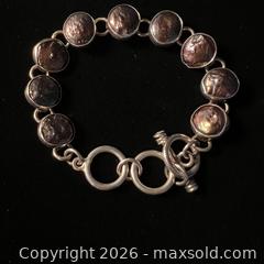 MaxSold Auction: 950 Silver Black Freshwater Coin Pearl Bracelet Adjustable Iridescent - Toronto (Ontario, Canada) SELLER MANAGED Downsizing Online Auction - Greenland Road